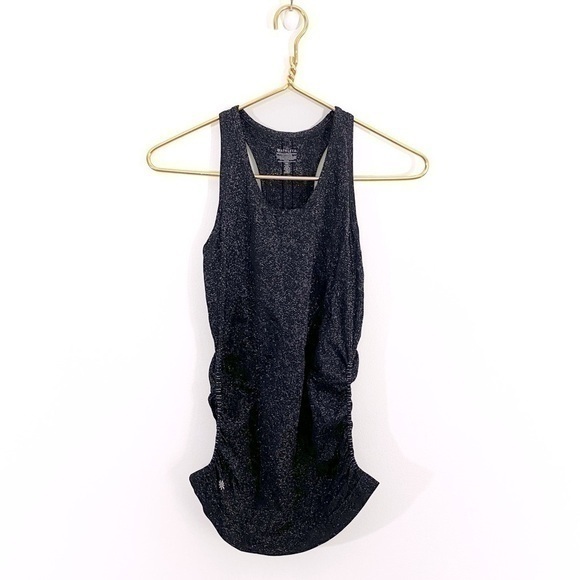 Athleta XS Seamless Stretch Tank Top‎ Black Sparkle Racerback - Picture 1 of 11